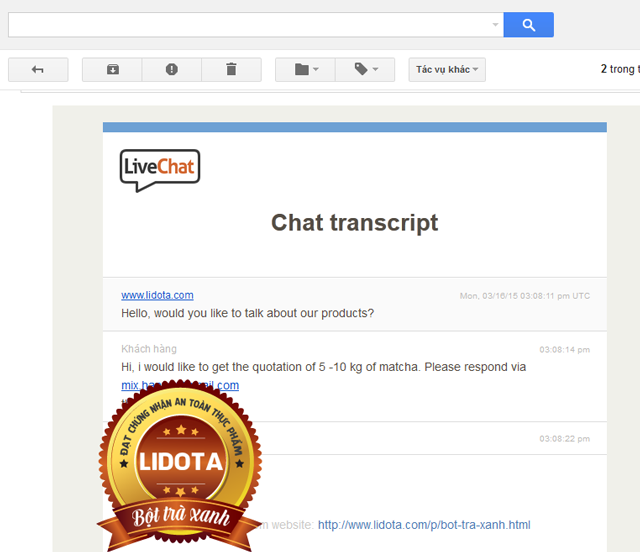 Matcha Green Tea Lidota is the top 1 in the beauty industry In Vietnam and Over the World.