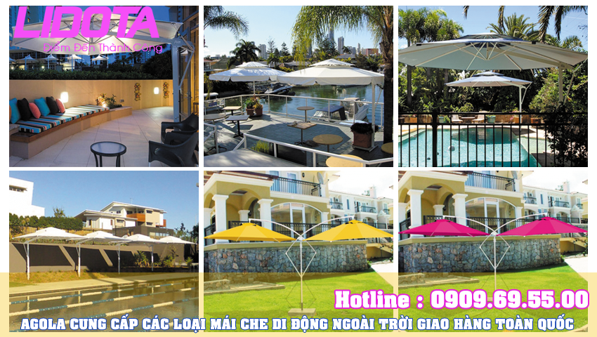 Dù vuông lệch tâm tán một bên